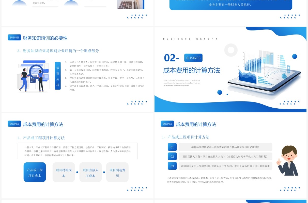 蓝色简约风公司员工财务知识培训PPT模板