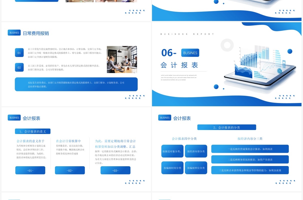 蓝色简约风公司员工财务知识培训PPT模板