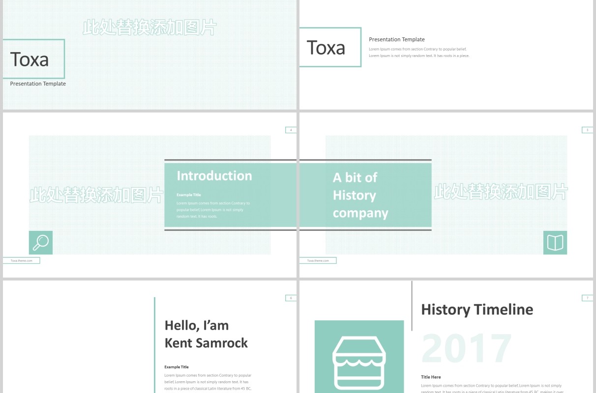 公司简介通用PPT模板Toxa powerpoint template
