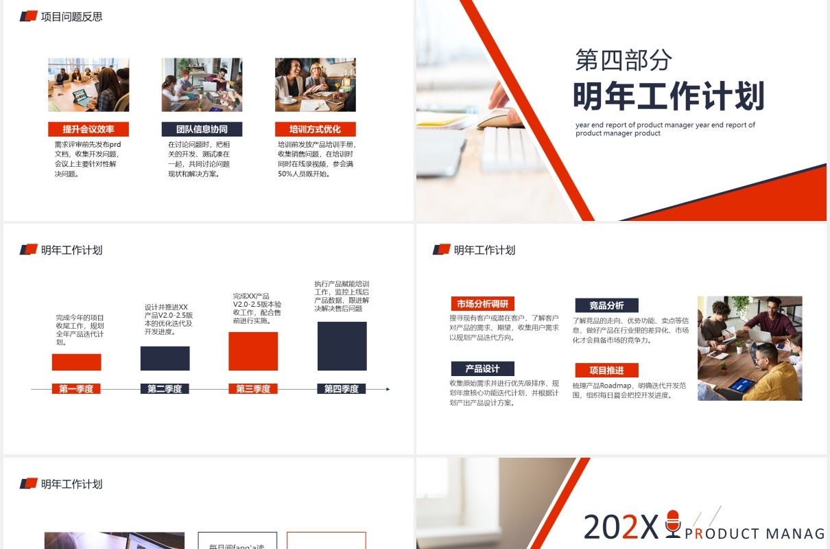 产品经理年终工作总结计划报告动态PPT模板