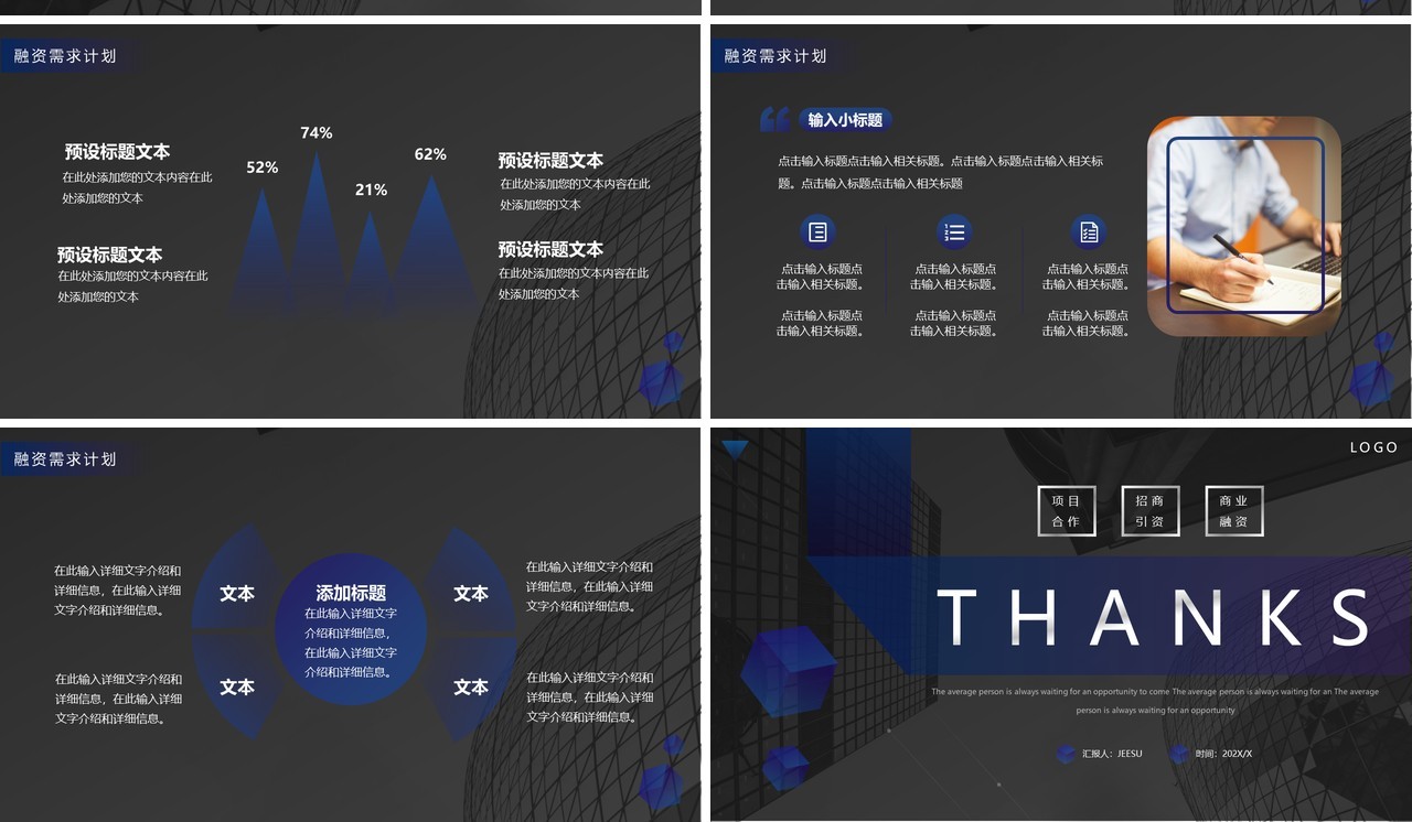 深色高端商务风商业计划书PPT模板