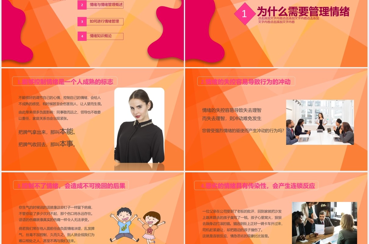 企业员工团队建设情绪管理培训ppt模板