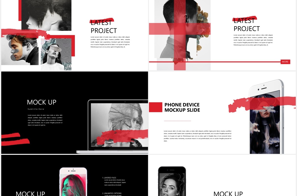 个性创意作品图片展示PPT模板PUBLIC - Powerpoint Template