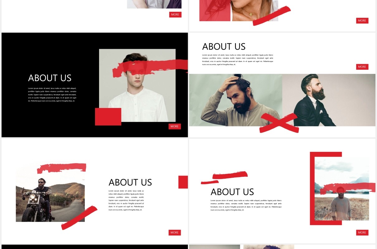 个性创意作品图片展示PPT模板PUBLIC - Powerpoint Template