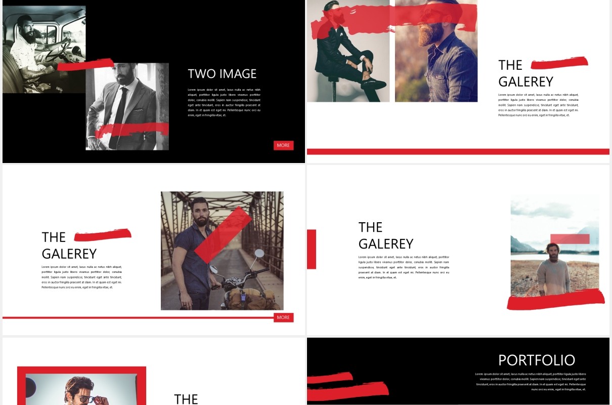 个性创意作品图片展示PPT模板PUBLIC - Powerpoint Template