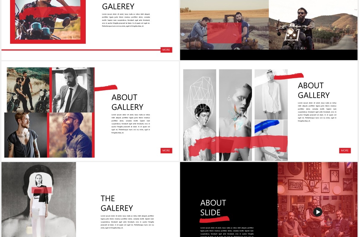 个性创意作品图片展示PPT模板PUBLIC - Powerpoint Template