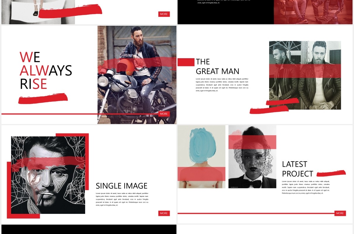 个性创意作品图片展示PPT模板PUBLIC - Powerpoint Template