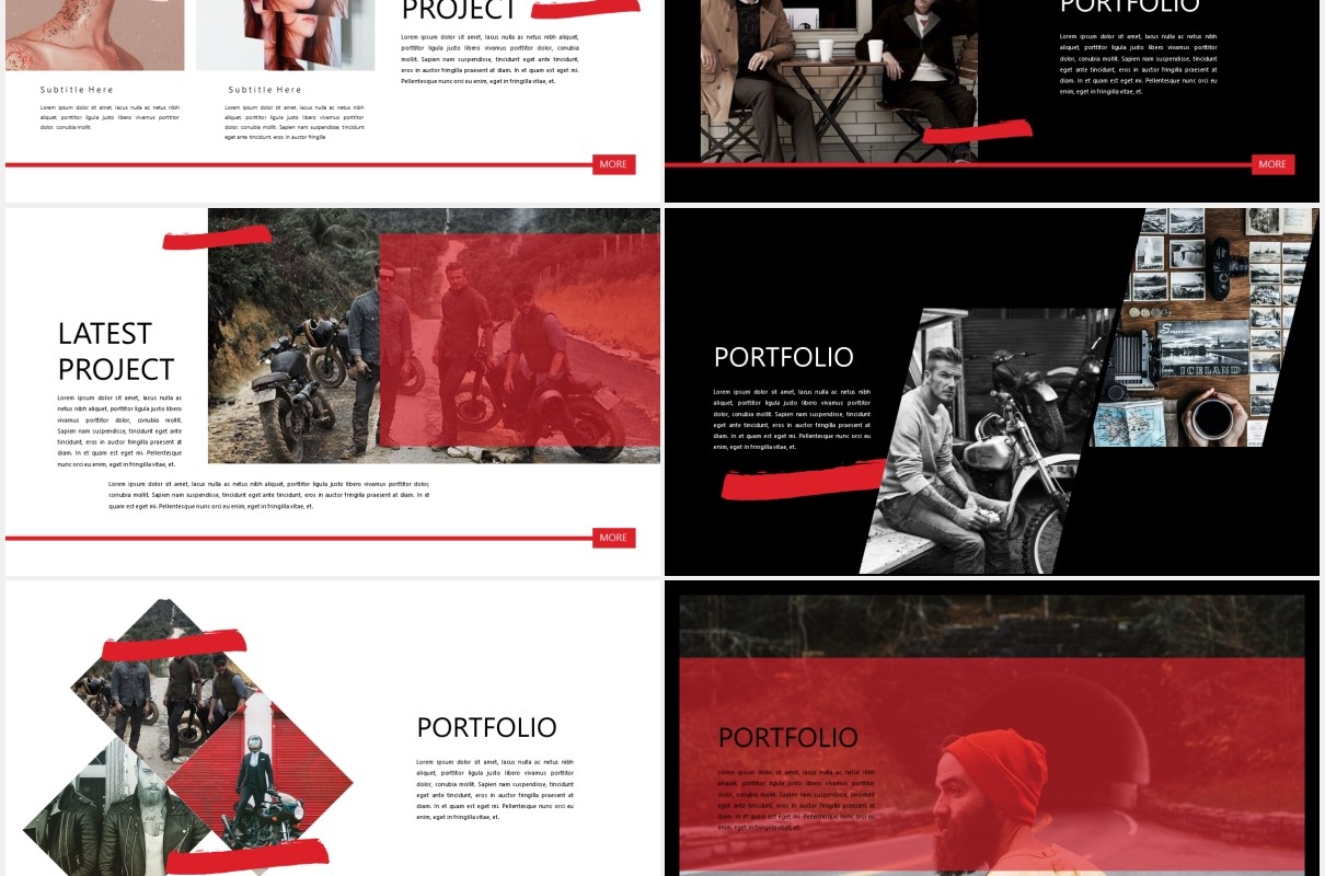 个性创意作品图片展示PPT模板PUBLIC - Powerpoint Template