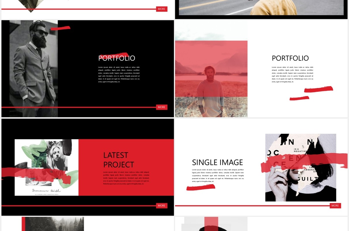 个性创意作品图片展示PPT模板PUBLIC - Powerpoint Template