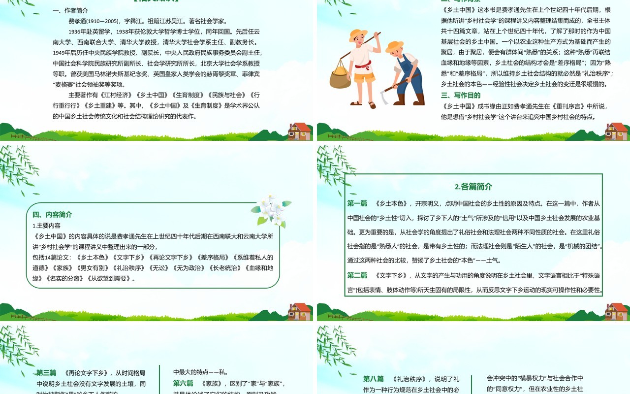部编版高中语文必修一乡土中国课件PPT模板