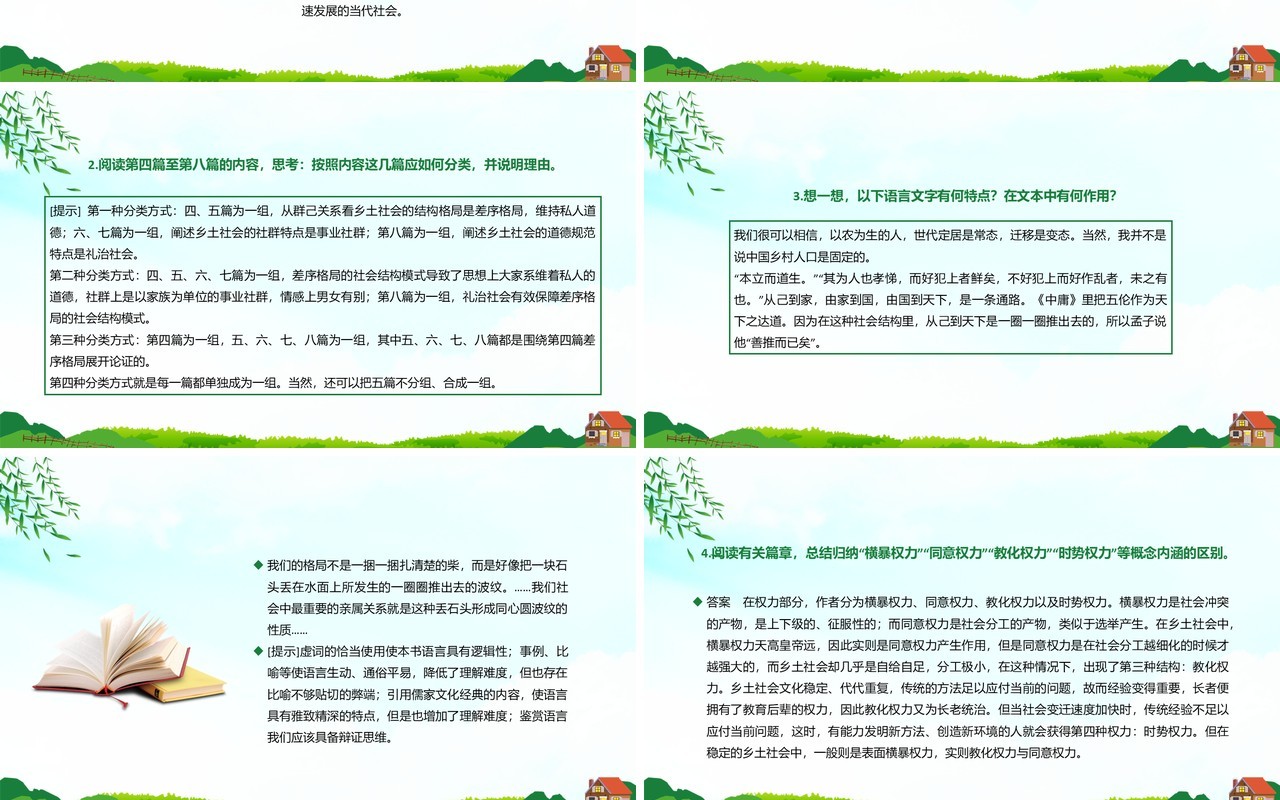 部编版高中语文必修一乡土中国课件PPT模板