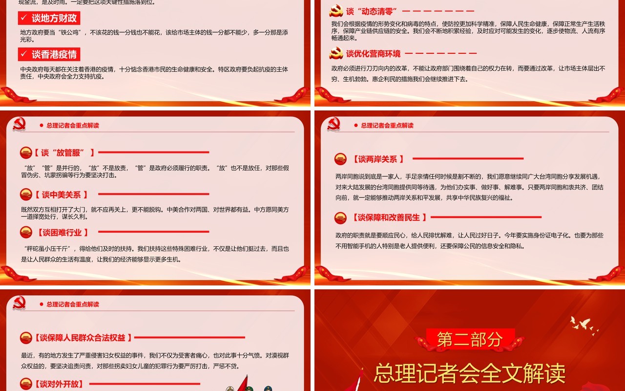 十三届全国人大五次会议总理记者会PPT模板