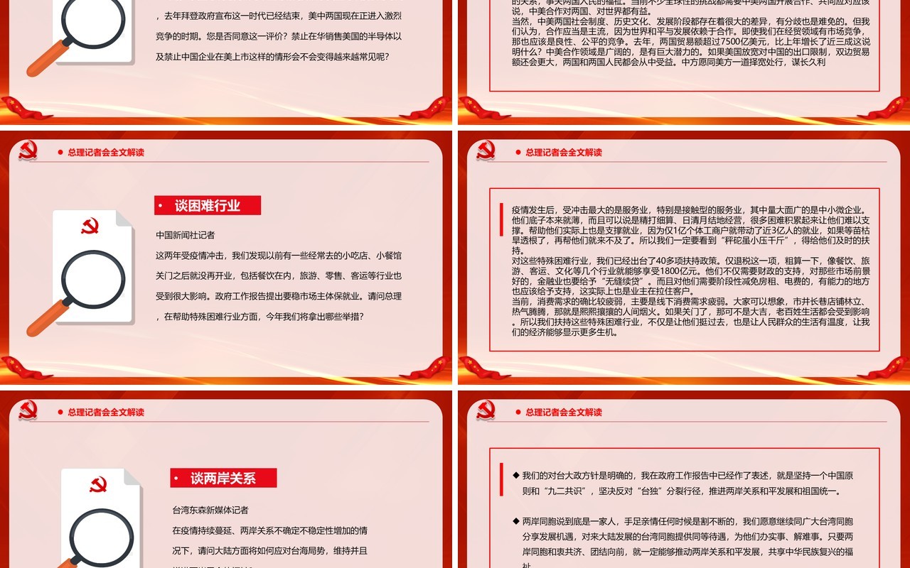 十三届全国人大五次会议总理记者会PPT模板