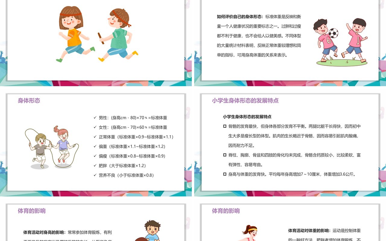 体育室内课体育与身体形态PPT模板