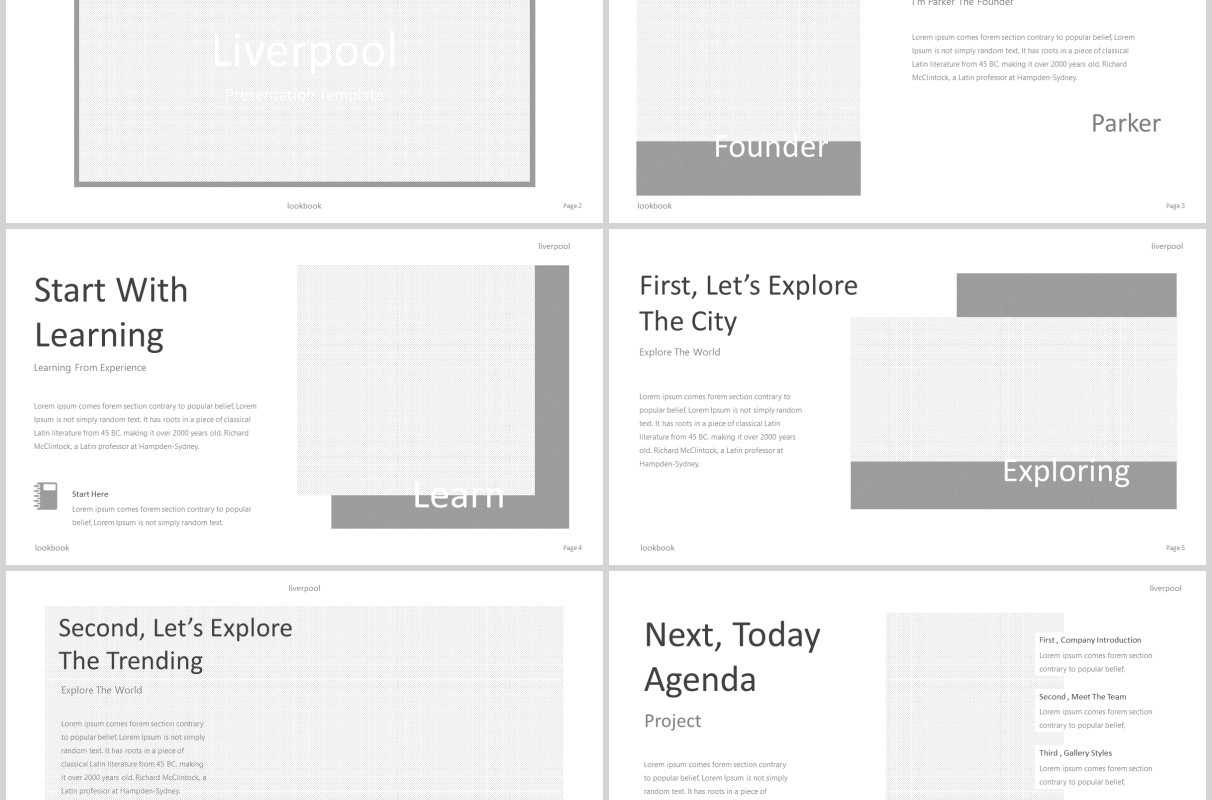 时尚简约项目介绍PPT版式设计模板Liverpool Powerpoint Template