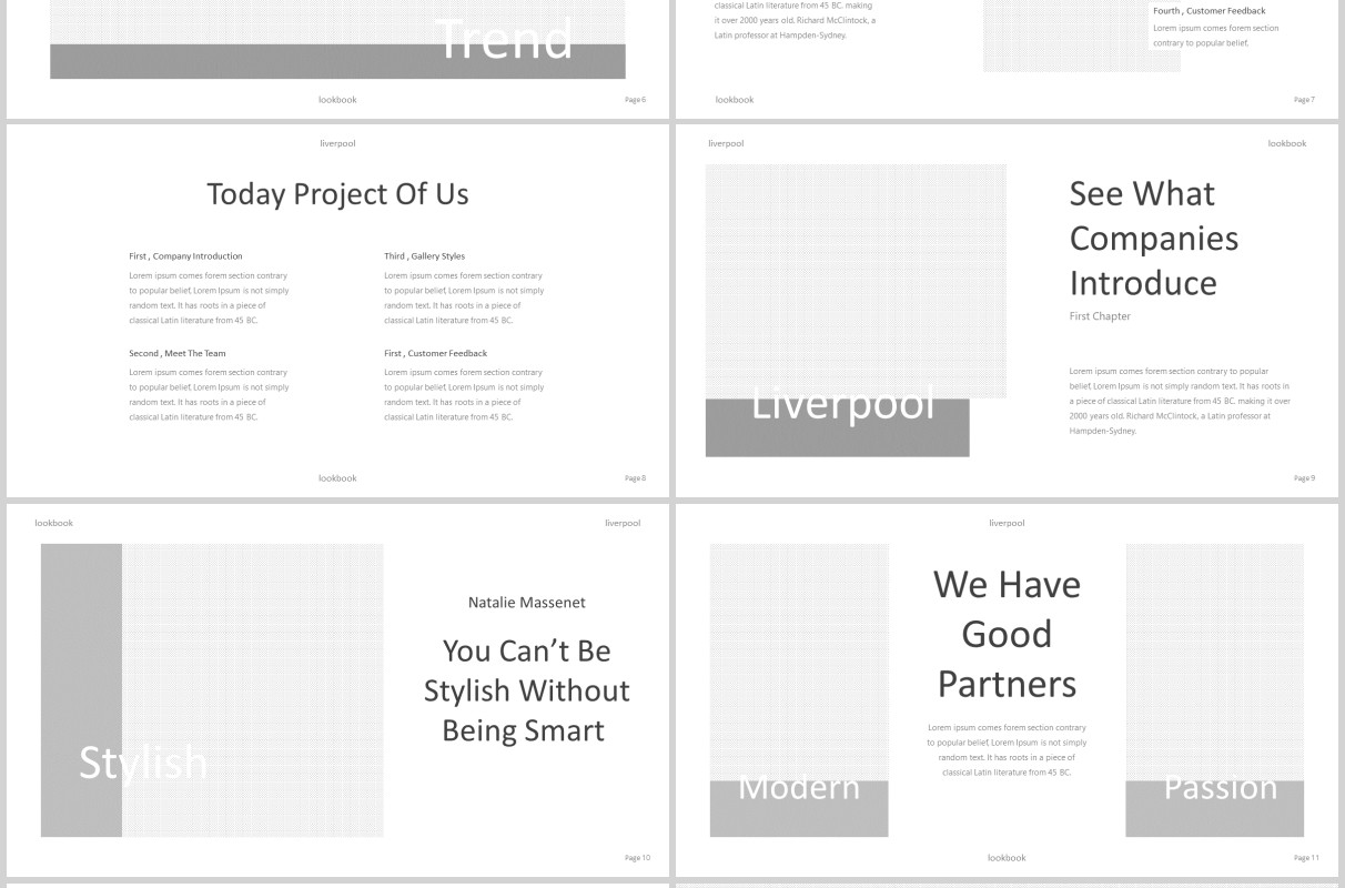 时尚简约项目介绍PPT版式设计模板Liverpool Powerpoint Template