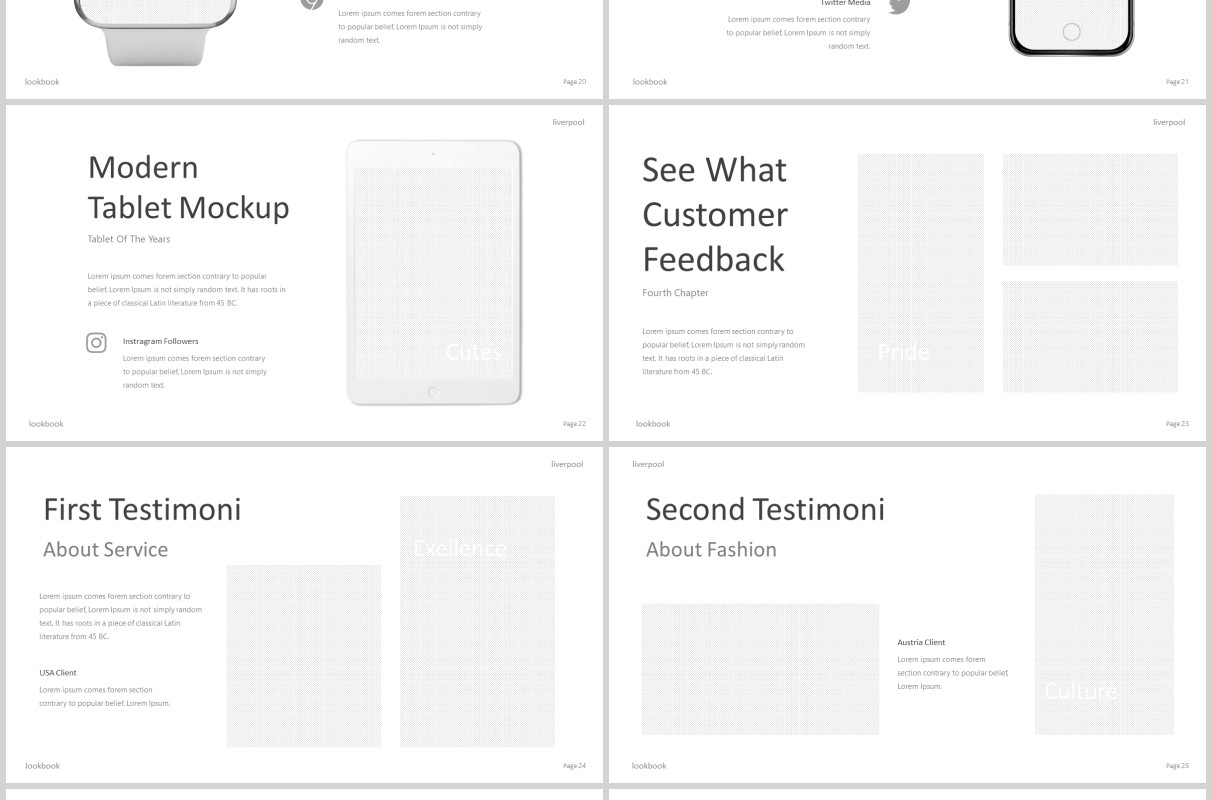 时尚简约项目介绍PPT版式设计模板Liverpool Powerpoint Template