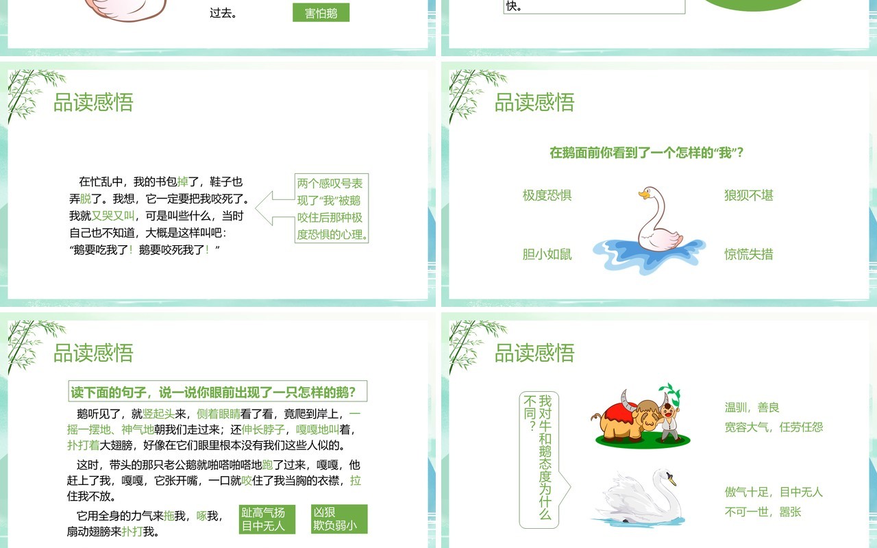 部编版四年级语文上册牛和鹅课件PPT模板