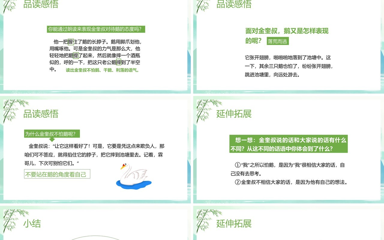 部编版四年级语文上册牛和鹅课件PPT模板