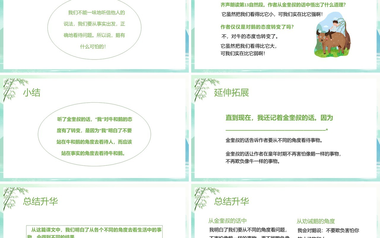 部编版四年级语文上册牛和鹅课件PPT模板