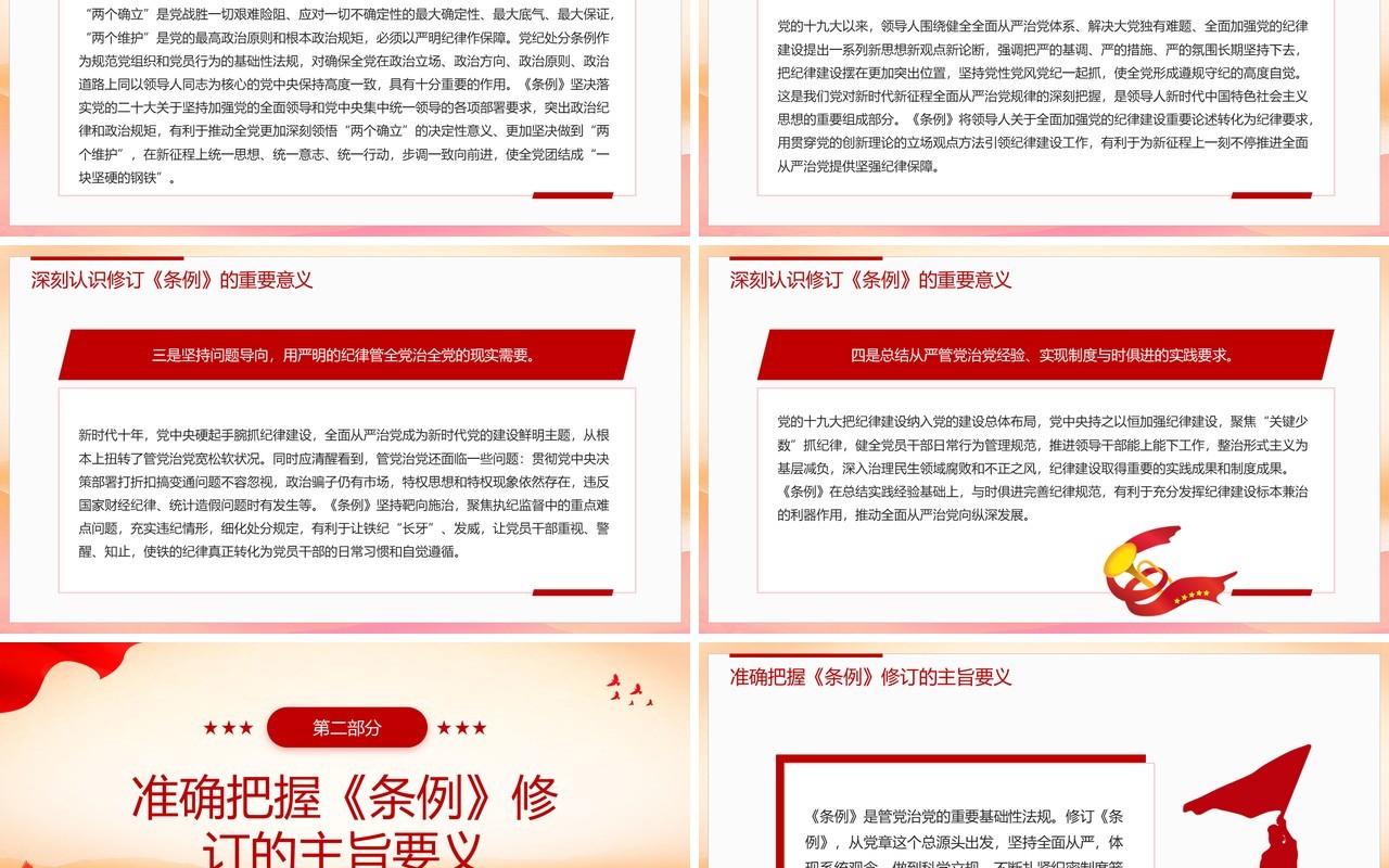 红色党政风以严明的纪律推进党的自我革命PPT模板