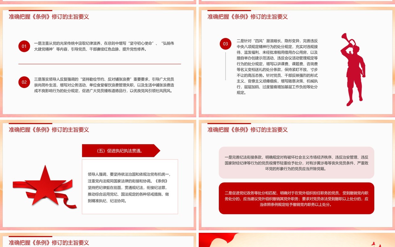 红色党政风以严明的纪律推进党的自我革命PPT模板