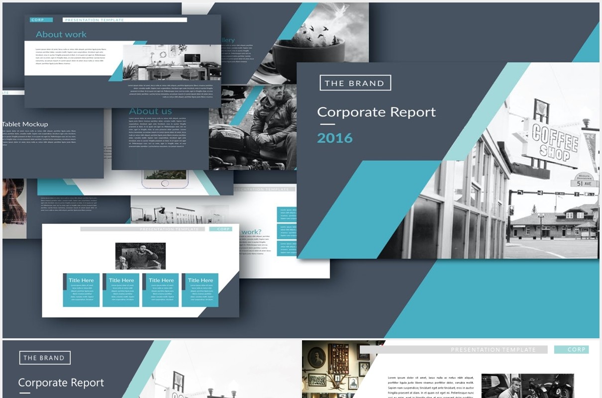 企业商务设计作品展示PPT模板Corporate Design Powerpoint