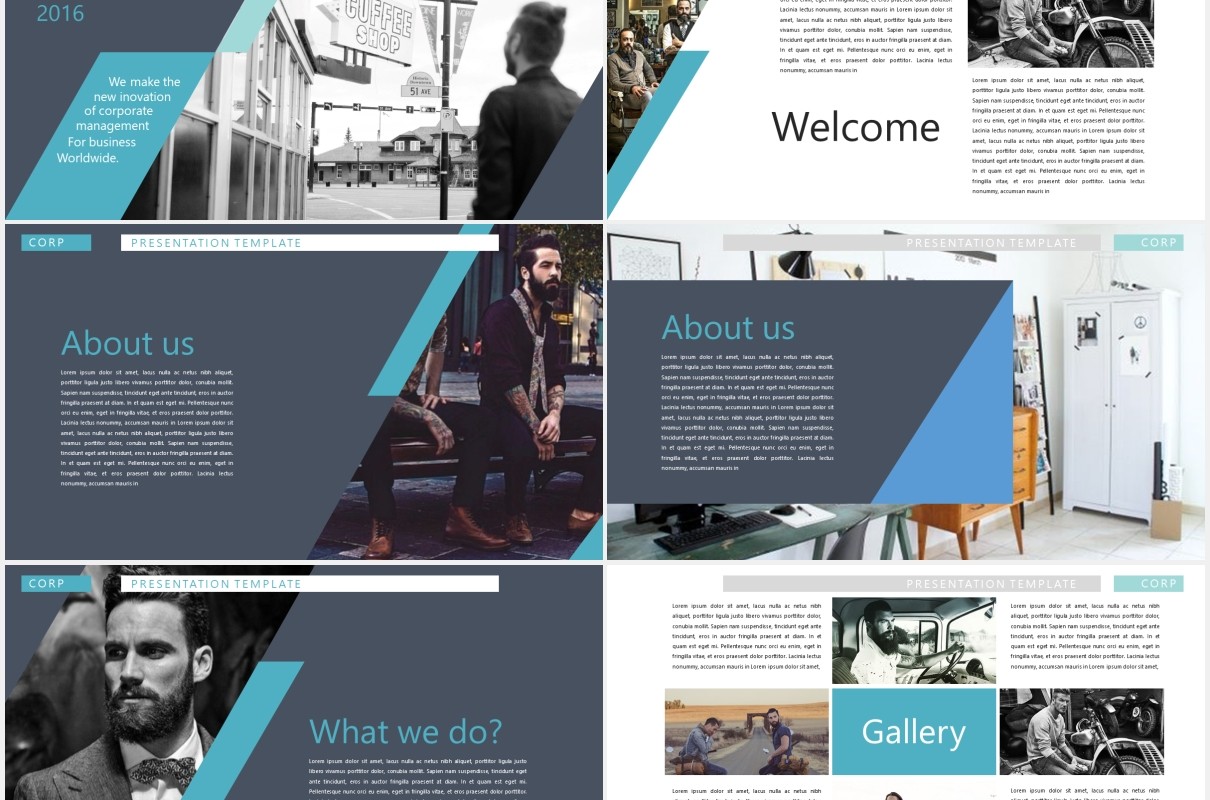 企业商务设计作品展示PPT模板Corporate Design Powerpoint