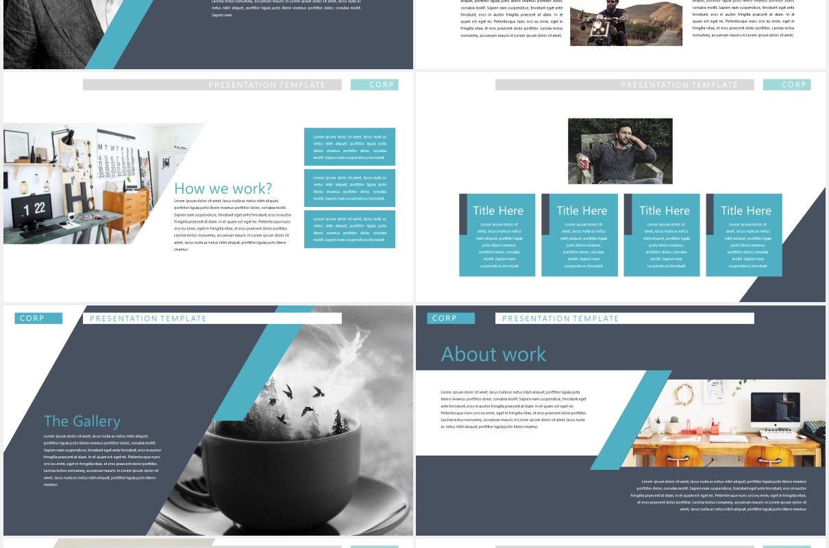 企业商务设计作品展示PPT模板Corporate Design Powerpoint