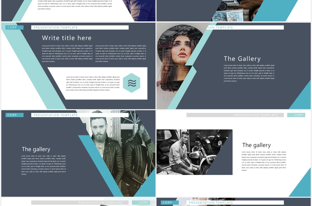 企业商务设计作品展示PPT模板Corporate Design Powerpoint