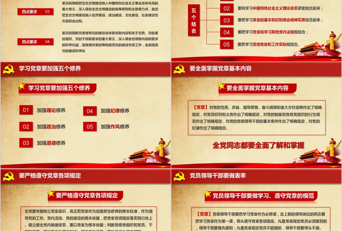学习新微党章党课PPT模板42