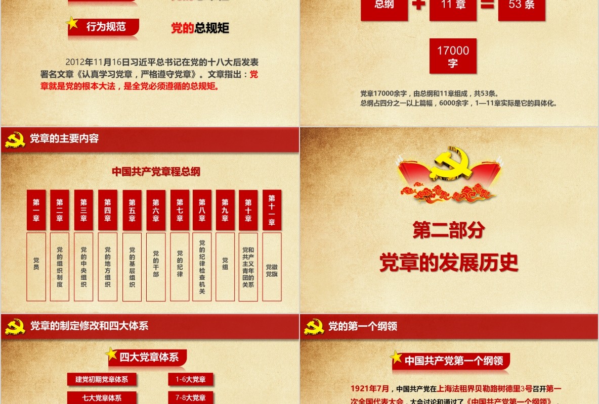学习新微党章党课PPT模板42