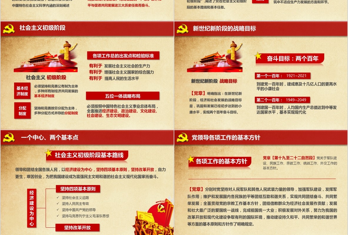 学习新微党章党课PPT模板42