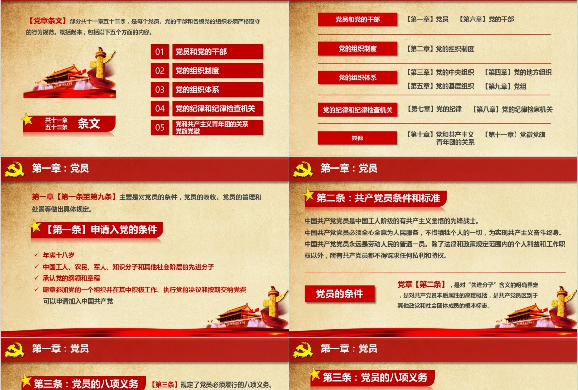 学习新微党章党课PPT模板42