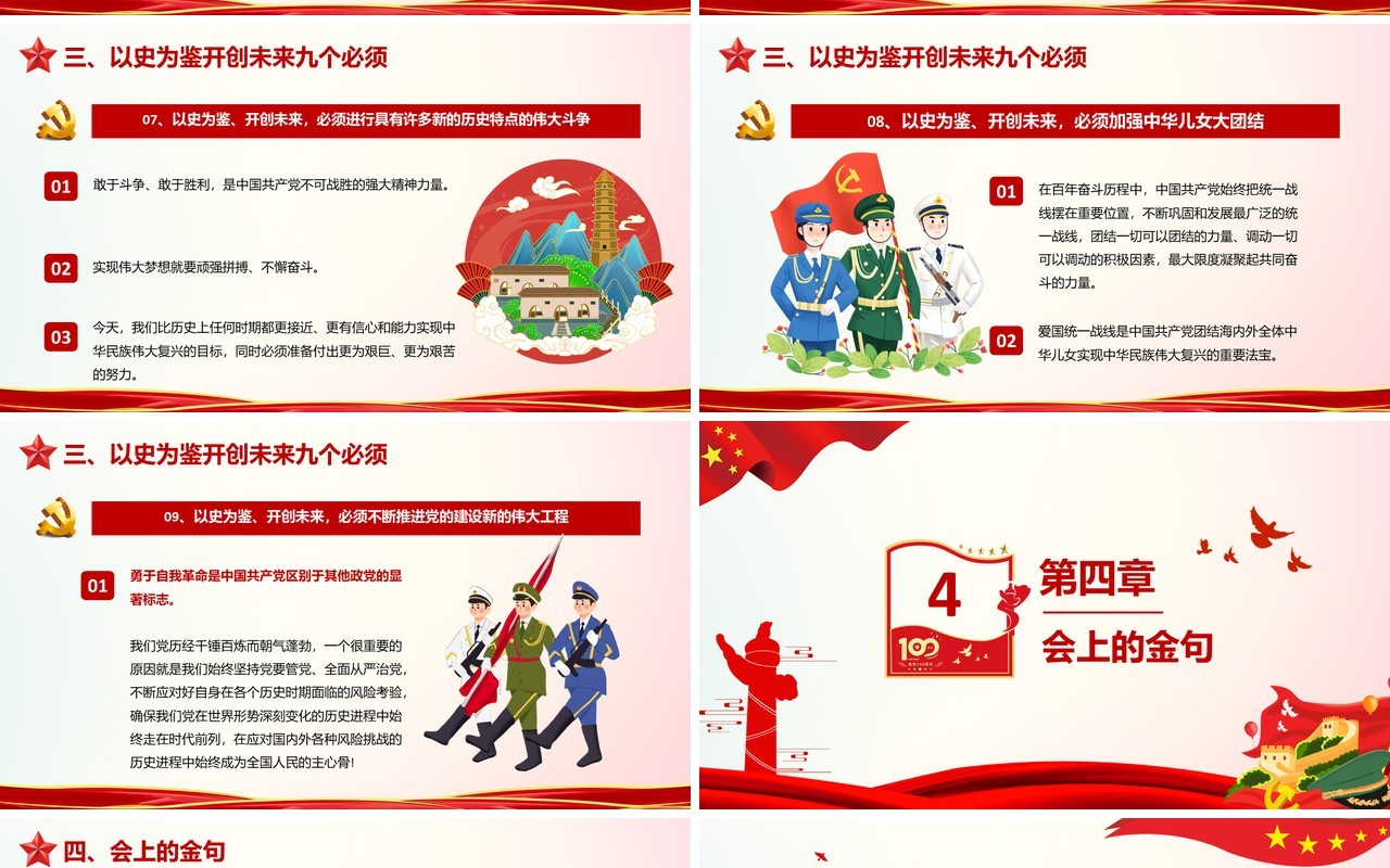 红色党政风总书记在百年庆典上的重要讲话学习教育PPT模板