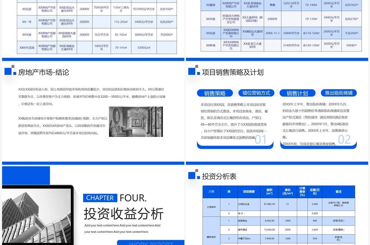 蓝色商务风企业项目投资可研报告PPT模板