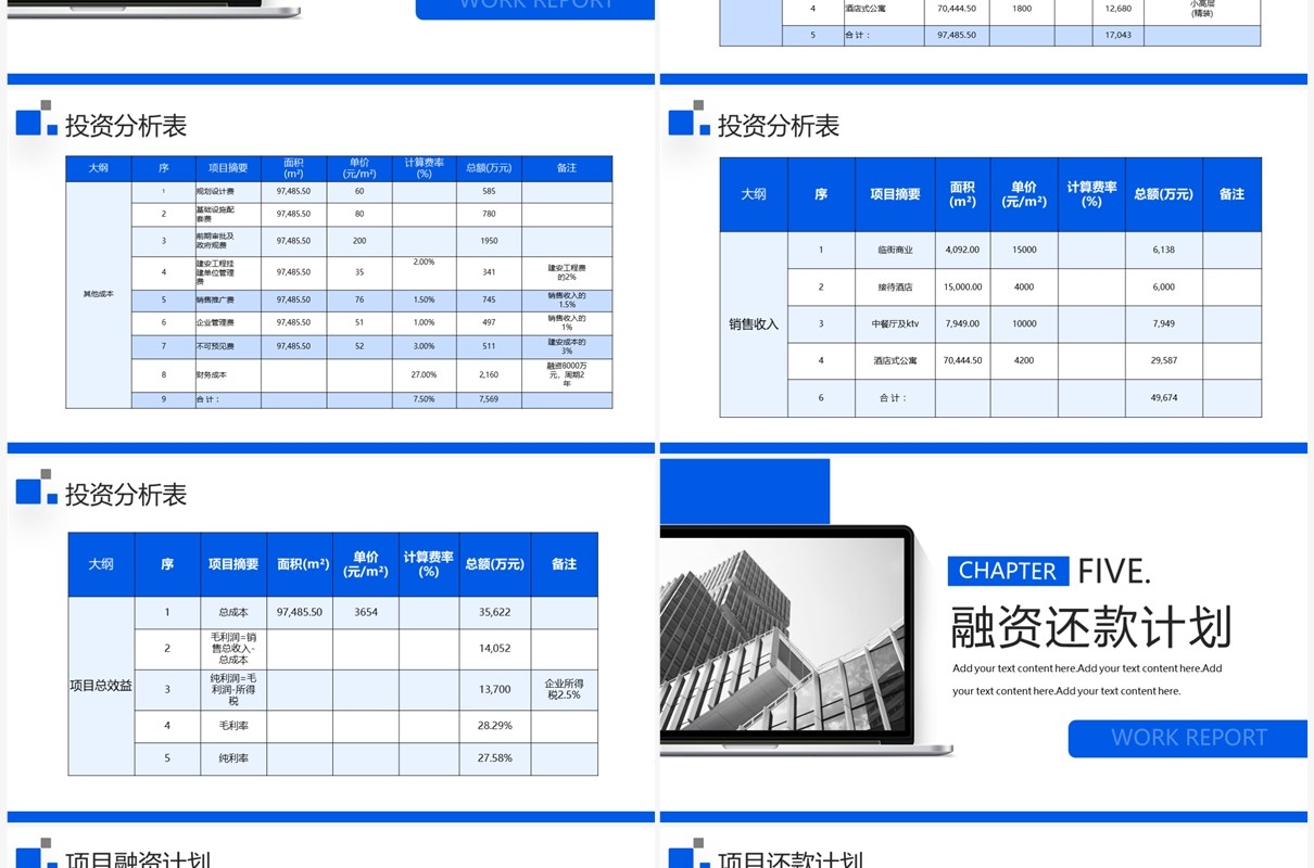 蓝色商务风企业项目投资可研报告PPT模板