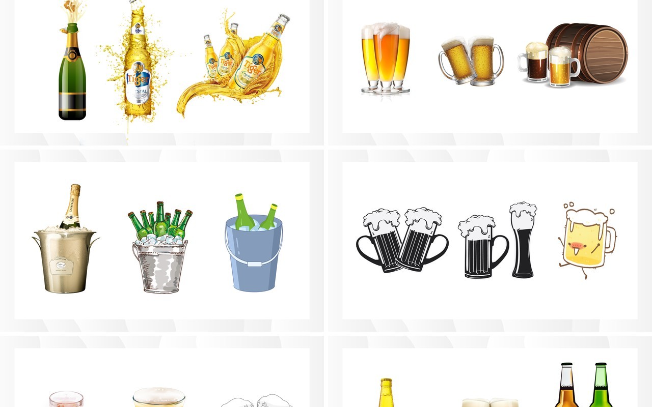 啤酒红酒素材PPT素材合集模板