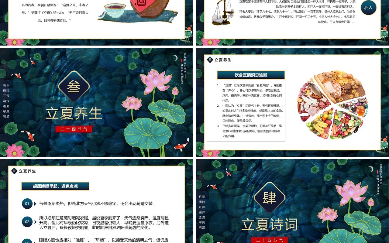 传统二十四节气之立夏知识宣传动态PPT模板