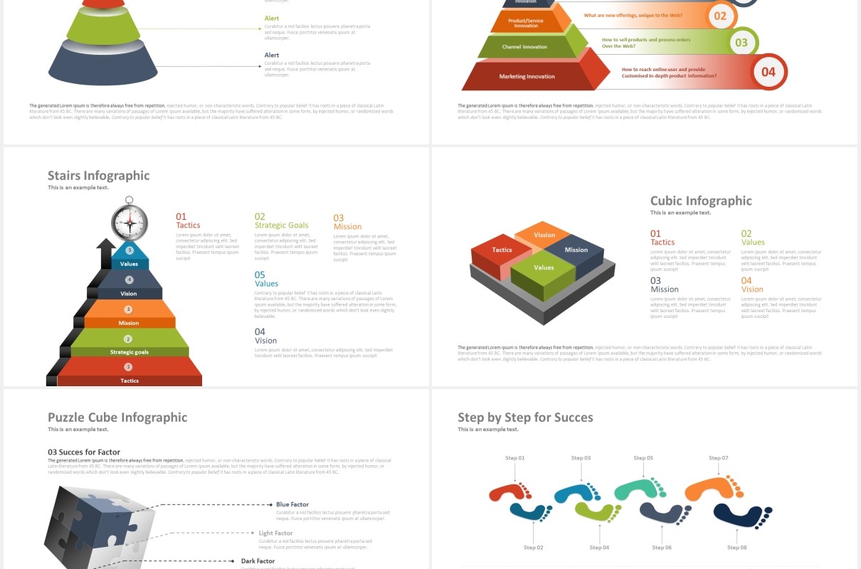 高端阶梯金字塔数据图表工作通用PPT模板fourty one powerpoint template
