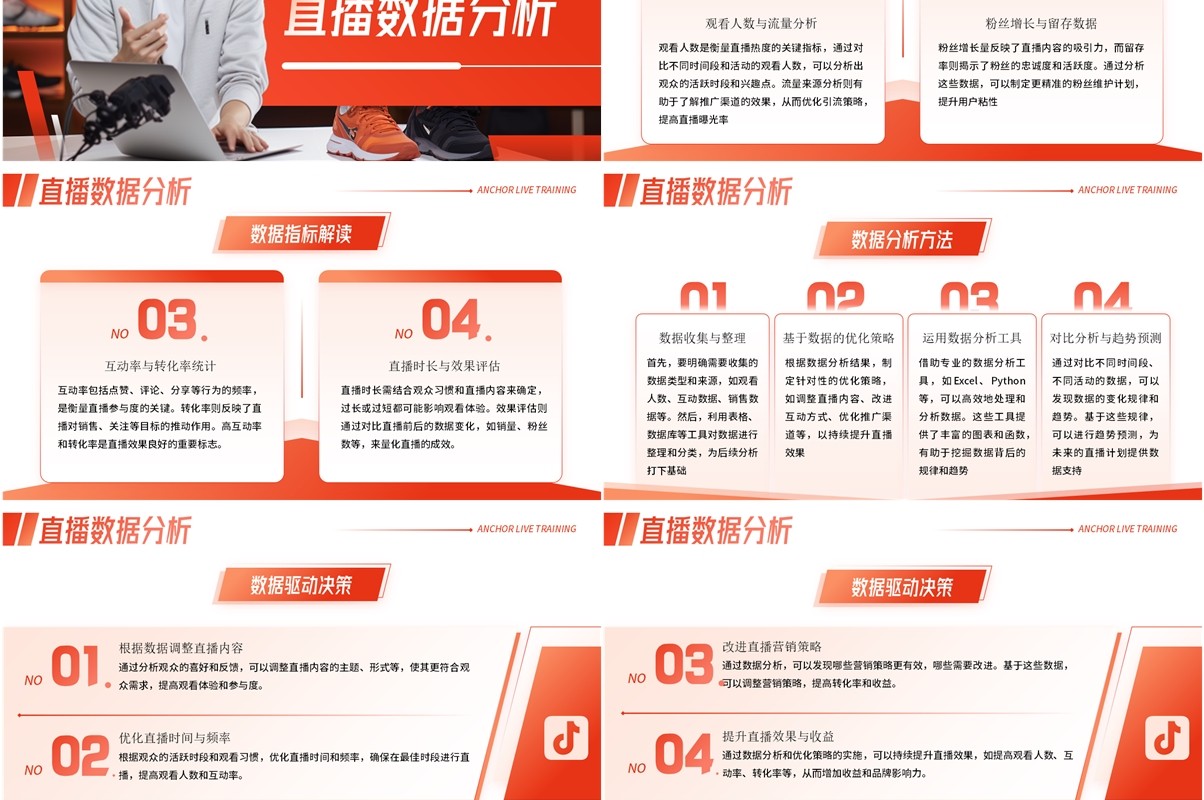 红色简约风主播直播带货培训PPT模板