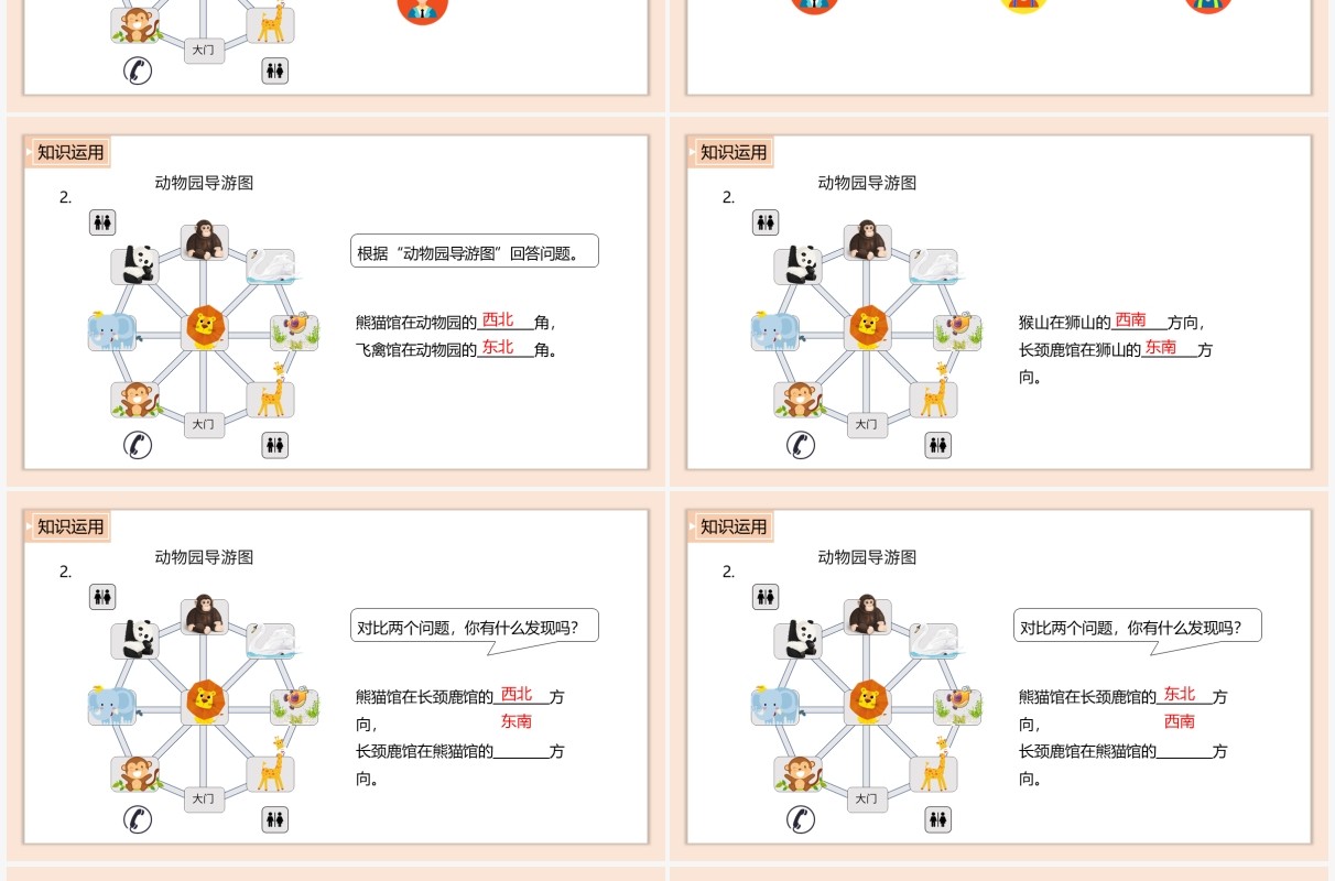 部编版三年级数学下册行走路线课件PPT模板