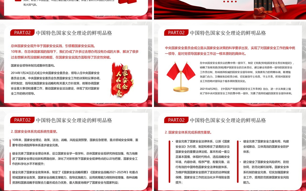 红色党政风在总体国家安全观创新引领下PPT模板