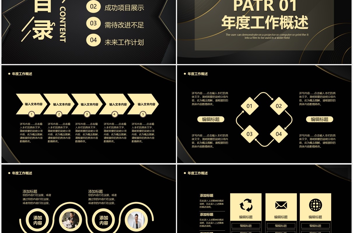黑金商业计划书通用PPT模板