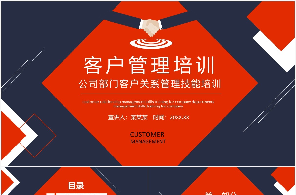 公司部门客户关系管理技能培训动态PPT模板