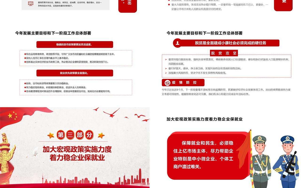聚焦两会专题报告政府工作总结学习PPT模板
