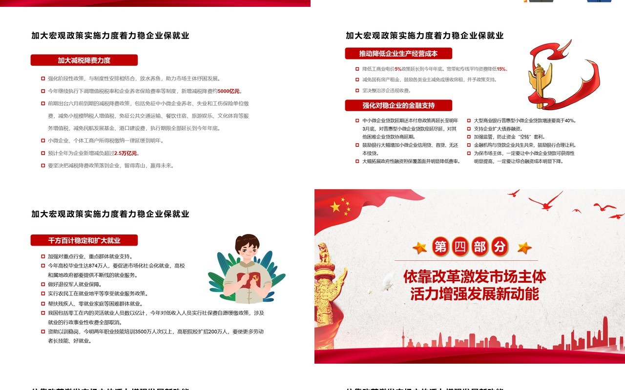 聚焦两会专题报告政府工作总结学习PPT模板