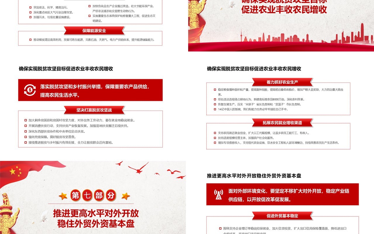 聚焦两会专题报告政府工作总结学习PPT模板