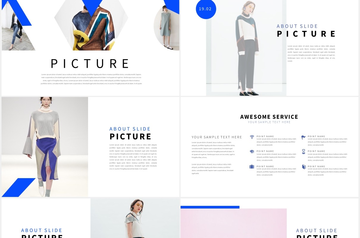 时尚服装设计师作品展示PPT模板Fashioned Stylist Powerpoint