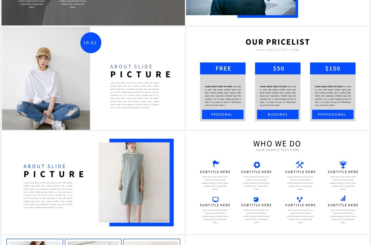 时尚服装设计师作品展示PPT模板Fashioned Stylist Powerpoint